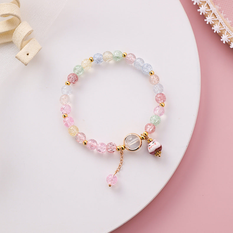 Wholesale Kitten Crystal Beaded Bracelet